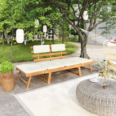 Maisonchic Akazienholz Gartenbank 2-in-1 - Outdoor Relaxmöbel Maisonchic Akazienholz Gartenbank 2-in-1 - Outdoor Relaxmöbel