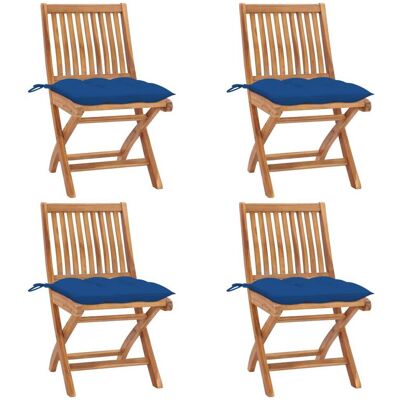Vidaxl Folding Chairs With Cushions 4 Pcs Solid Teak Wood (2x315105+314891) Vidaxl Folding Chairs With Cushions 4 Pcs Solid Teak Wood (2x315105+314891)
