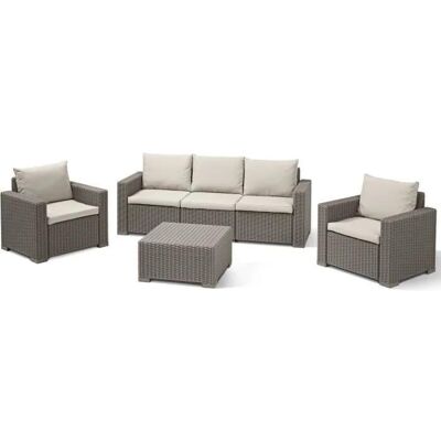 Allibert By Keter Moderner Gartenmöbelset Beige 5 Plätze Allibert By Keter Moderner Gartenmöbelset Beige 5 Plätze