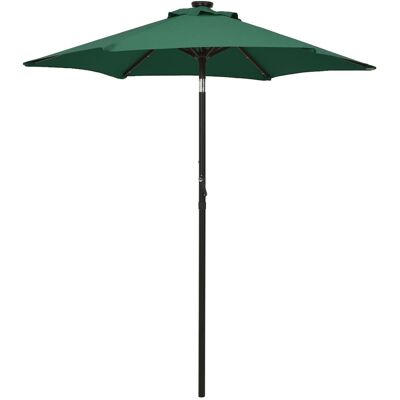 vidaXL Gartenschirm mit LED-Lichtern Grün 200x211 cm Aluminium - Außen Schirm vidaXL Gartenschirm mit LED-Lichtern Grün 200x211 cm Aluminium - Außen Schirm