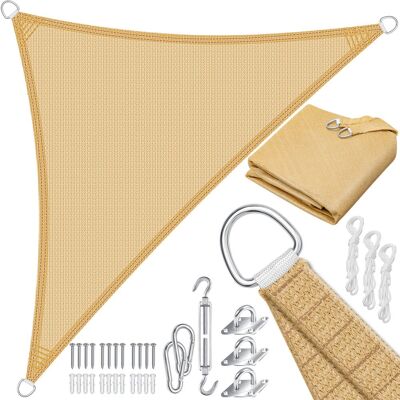 Kesser® Sonnensegel Sonnenschutz Windschutz Hdpe Gewebe Wasserabweisend & Windabweisend 5-fach Quer Vernäht Robust & Stabil Schattenspender Dreieck / Sand / 4.2x4.2x6m Kesser® Sonnensegel Sonnenschutz Windschutz Hdpe Gewebe Wasserabweisend & Windabweisend 5-fach Quer Vernäht Robust & Stabil Schattenspender Dreieck / Sand / 4.2x4.2x6m