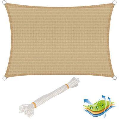 OEM Woltu Quadratisches Sonnensegel 4x6 M, Aus Hdpe, Sonnenschutz Mit Uv-schutz Für Garten/terrasse, Sand OEM Woltu Quadratisches Sonnensegel 4x6 M, Aus Hdpe, Sonnenschutz Mit Uv-schutz Für Garten/terrasse, Sand