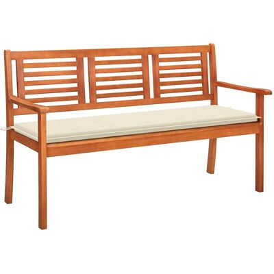 Vidaxl 3-seater Garden Bench With Cushion 150 Cm Solid Eucalyptus Wood Vidaxl 3-seater Garden Bench With Cushion 150 Cm Solid Eucalyptus Wood