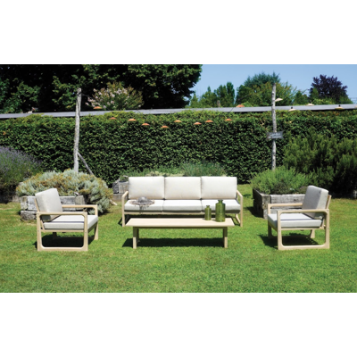 Set Bestehend Aus 2 Sesseln, Sofa Und Couchtisch Aus Teakfarbenem Akazienholz Maligi Home Mg/ficus Holz Set Bestehend Aus 2 Sesseln, Sofa Und Couchtisch Aus Teakfarbenem Akazienholz Maligi Home Mg/ficus Holz