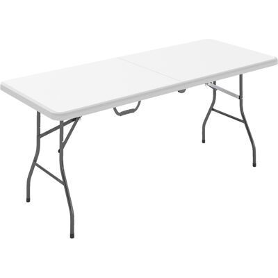 MARYPLAST Klapptisch Faltbarer Picknicktisch Metall Kunststoff Campingtisch Weiß MARYPLAST Klapptisch Faltbarer Picknicktisch Metall Kunststoff Campingtisch Weiß