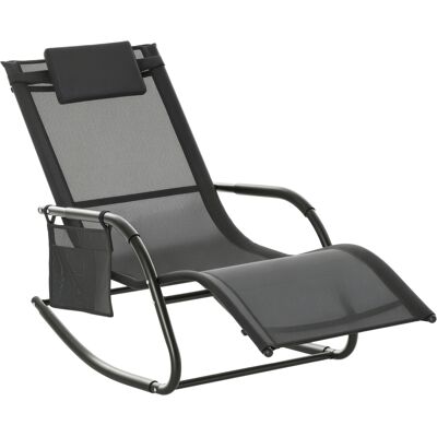 Outsunny Schaukelstuhl Schwingsessel Gartenstuh Schaukelliege Metall Mesh Schwarz+hellgrau 150 X 62 X 88 Cm Outsunny Schaukelstuhl Schwingsessel Gartenstuh Schaukelliege Metall Mesh Schwarz+hellgrau 150 X 62 X 88 Cm