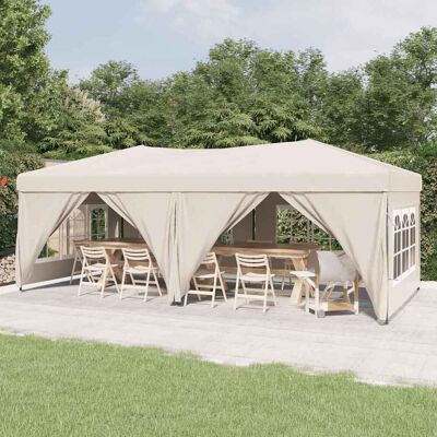 vidaXL Faltbare Partyzelt mit Seitenwänden - 3x6 m - Creme - Outdoor-Veranstaltungsschutz vidaXL Faltbare Partyzelt mit Seitenwänden - 3x6 m - Creme - Outdoor-Veranstaltungsschutz