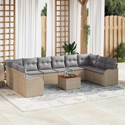 Teenpull – Gartensofa-set 11 Stk. Beige Poly-rattan Teenpull – Gartensofa-set 11 Stk. Beige Poly-rattan