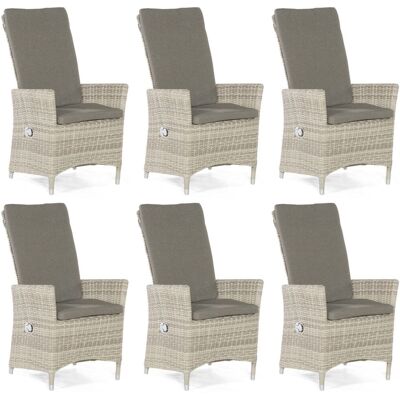 6er-set Garten-sessel Solares Aluminium Mit Polyrattan White-coral Gartenstuhl Hochleh - Sonnenpartner 6er-set Garten-sessel Solares Aluminium Mit Polyrattan White-coral Gartenstuhl Hochleh - Sonnenpartner