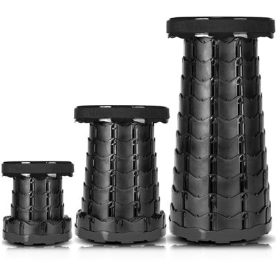 HALOYO Tragbarer Klapphocker, Einziehbarer Hocker Der Zweiten Generation, Campinghocker Angeln / Grillen / Indoor / Outdoor-schwarz HALOYO Tragbarer Klapphocker, Einziehbarer Hocker Der Zweiten Generation, Campinghocker Angeln / Grillen / Indoor / Outdoor-schwarz