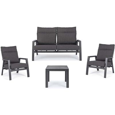 BIZZOTTO Lounge "kledi" Mit Kissen Aus Aluminium Und Texilene Für Garten Und Terrasse -lounge / Anthrazit BIZZOTTO Lounge "kledi" Mit Kissen Aus Aluminium Und Texilene Für Garten Und Terrasse -lounge / Anthrazit