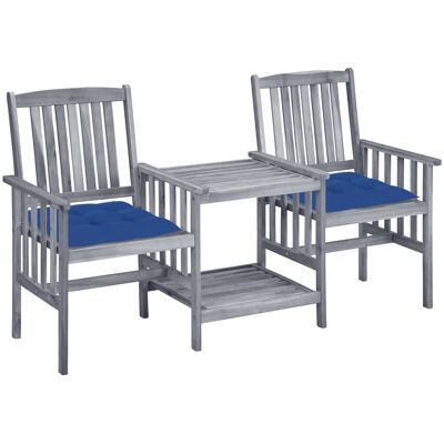Vidaxl Garden Chairs With Tea Table And Cushions Solid Acacia Wood (311884+314926) Vidaxl Garden Chairs With Tea Table And Cushions Solid Acacia Wood (311884+314926)