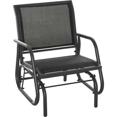 Schaukelstuhl Gartenstuhl Aus Metall Schaukelsessel Mit Armlehne Rückenlehne Gartenschaukel Bis 120 Kg Belastbar Outdoor Relaxstuhl Für Balkon Garten Terrassen Schwarz - Outsunny Schaukelstuhl Gartenstuhl Aus Metall Schaukelsessel Mit Armlehne Rückenlehne Gartenschaukel Bis 120 Kg Belastbar Outdoor Relaxstuhl Für Balkon Garten Terrassen Schwarz - Outsunny