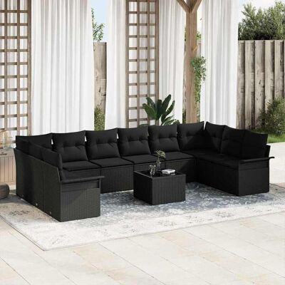Teenpull – Gartensofa-set 11 Stk. Schwarz Poly-rattan Teenpull – Gartensofa-set 11 Stk. Schwarz Poly-rattan