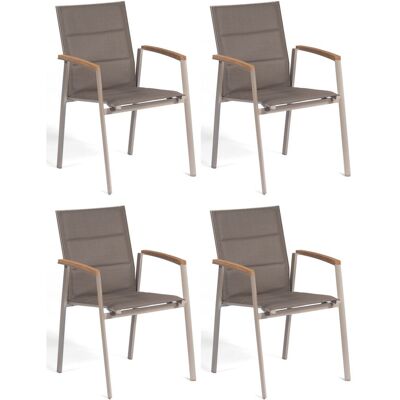 4er-set Stapelstühle Sierra Aluminium/textilen Champagner Stapelstuhl - Sonnenpartner 4er-set Stapelstühle Sierra Aluminium/textilen Champagner Stapelstuhl - Sonnenpartner