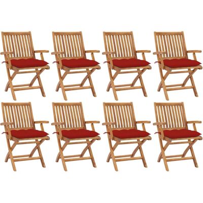 Klappbare Gartenstühle Mit Kissen 8 Stk. Massivholz Teak Vidaxl Klappbare Gartenstühle Mit Kissen 8 Stk. Massivholz Teak Vidaxl