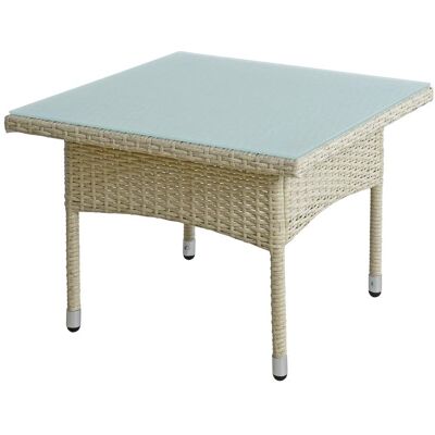 Estexo - Beistelltisch Tisch Polyrattan Gartentisch Rattantisch Rattan Balkontisch Beige Estexo - Beistelltisch Tisch Polyrattan Gartentisch Rattantisch Rattan Balkontisch Beige