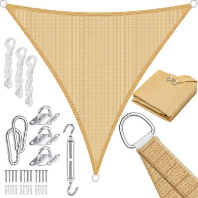 Kesser - Sonnensegel Sonnenschutz Windschutz Hdpe Gewebe Wasserabweisend & Windabweisend 5-fach Quer Vernäht Robust & Stabil Schattenspender Dreieck / Sand / 3x3x3m Kesser - Sonnensegel Sonnenschutz Windschutz Hdpe Gewebe Wasserabweisend & Windabweisend 5-fach Quer Vernäht Robust & Stabil Schattenspender Dreieck / Sand / 3x3x3m