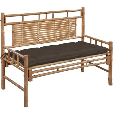 Vidaxl Garden Bench With Cushion 120 Cm Bamboo (41504+314952) Vidaxl Garden Bench With Cushion 120 Cm Bamboo (41504+314952)