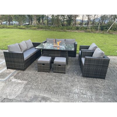 Fimous Rattan Gas Feuerstelle Essgruppe Heizstrahler Loungesessel - Gartenmöbel Fimous Rattan Gas Feuerstelle Essgruppe Heizstrahler Loungesessel - Gartenmöbel