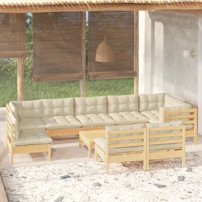 vidaXL Garten-Lounge-Set mit Kissen - Gartengarnitur vidaXL Garten-Lounge-Set mit Kissen - Gartengarnitur