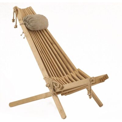 Ecofurn - Ecochair Skandinavischer Gartenstuhl Holz Birke Hellbraun Mit Nackenkissen Ecofurn - Ecochair Skandinavischer Gartenstuhl Holz Birke Hellbraun Mit Nackenkissen