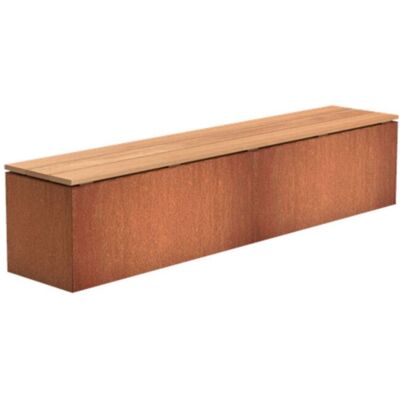 Adezz Sitzbank Sockel Mit Sitz Corten-stahl Hartholz Gartenbank Sitzfläche 200x40x43 Cm Adezz Sitzbank Sockel Mit Sitz Corten-stahl Hartholz Gartenbank Sitzfläche 200x40x43 Cm