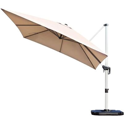 Costway Sonnenschirm Φ300cm/ Terrassenschirm Mit Kreuzfuss/ Ampelschirm Gartenschirm Neigbar, Quadratischer Freischwinger, Marktschirm Mit Kurbel Beige Costway Sonnenschirm Φ300cm/ Terrassenschirm Mit Kreuzfuss/ Ampelschirm Gartenschirm Neigbar, Quadratischer Freischwinger, Marktschirm Mit Kurbel Beige