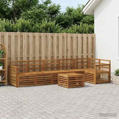SORRUDER Vidaxl Ecksofa Set 6 Pcs Natur Massivholz Akazie SORRUDER Vidaxl Ecksofa Set 6 Pcs Natur Massivholz Akazie