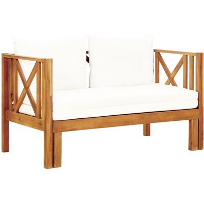 MAISONCHIC Akazien Gartenbank - 2-Sitzer, Kissen, 120cm, Indoor/Outdoor MAISONCHIC Akazien Gartenbank - 2-Sitzer, Kissen, 120cm, Indoor/Outdoor