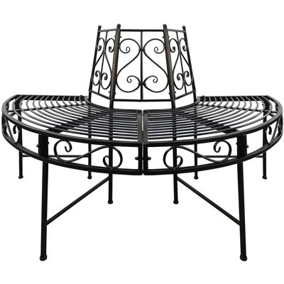 Dema - Baumbank Gartenbank Parkbank Rundbank Halbrundbank Bank Metall Schwarz Ø 125 Cm Dema - Baumbank Gartenbank Parkbank Rundbank Halbrundbank Bank Metall Schwarz Ø 125 Cm