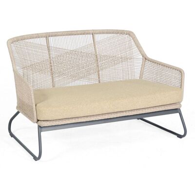 Loungesofa Couture Aluminium Mit Polyrope White-shell Relaxsofa Garten-sofa - Sonnenpartner Loungesofa Couture Aluminium Mit Polyrope White-shell Relaxsofa Garten-sofa - Sonnenpartner
