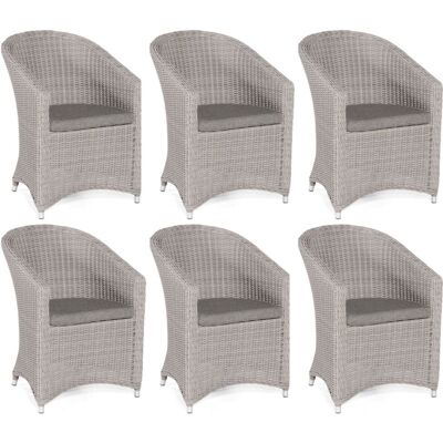 6er-set Garten-sessel Solana Aluminium Mit Polyrattan Stone-grey Gartenstuhl - Sonnenpartner 6er-set Garten-sessel Solana Aluminium Mit Polyrattan Stone-grey Gartenstuhl - Sonnenpartner