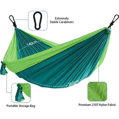 OEM Ultraleichte Reisehängematte – Einzel- Und Doppelhängematte – Maximale Belastung: 250 Kg (260 X 140 Cm) – Hängematte Für Outdoor, Indoor, Garten, Terrasse, Survival Und Camping – Grün OEM Ultraleichte Reisehängematte – Einzel- Und Doppelhängematte – Maximale Belastung: 250 Kg (260 X 140 Cm) – Hängematte Für Outdoor, Indoor, Garten, Terrasse, Survival Und Camping – Grün