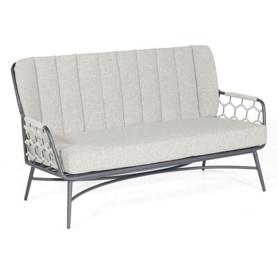 Loungesofa Yale Aluminium Mit Polyrope Silbergrau Relaxsofa Garten-sofa - Sonnenpartner Loungesofa Yale Aluminium Mit Polyrope Silbergrau Relaxsofa Garten-sofa - Sonnenpartner