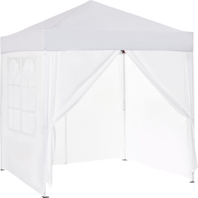 Outsunny Pavillon 2x2m Wasserdicht, Pop-up Faltpavillon Mit 4 Seitenwänden, Abflusslöcher Fenster, Faltbar Partyzelt Uv 30+, Gartenzelt Mit Tragetasche, Gartenpavillon Für Terrasse, Weiß Outsunny Pavillon 2x2m Wasserdicht, Pop-up Faltpavillon Mit 4 Seitenwänden, Abflusslöcher Fenster, Faltbar Partyzelt Uv 30+, Gartenzelt Mit Tragetasche, Gartenpavillon Für Terrasse, Weiß
