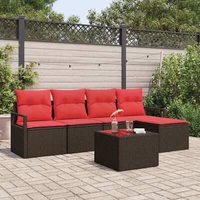 Teenpull – Sofa Set Mit Kissen Braun Poly Rattan Teenpull – Sofa Set Mit Kissen Braun Poly Rattan