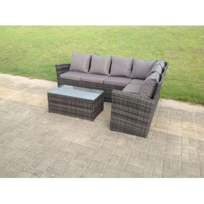 Fimous Hoch Rücken Rattan Ecksofa - Gartenmöbel - 6 Plätze Fimous Hoch Rücken Rattan Ecksofa - Gartenmöbel - 6 Plätze