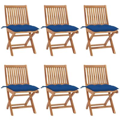 VIDAXL Klappbare Gartenstühle Mit Kissen 6 Stk. Massivholz Teak VIDAXL Klappbare Gartenstühle Mit Kissen 6 Stk. Massivholz Teak