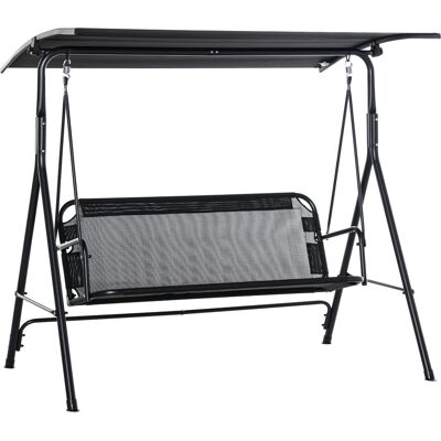 Outsunny 2-sitzer Hollywoodschaukel Outdoor Gartenliege Uv-beständig Hochwertiges Metallrohr Winkeleinstellbar Schwarz Outsunny 2-sitzer Hollywoodschaukel Outdoor Gartenliege Uv-beständig Hochwertiges Metallrohr Winkeleinstellbar Schwarz