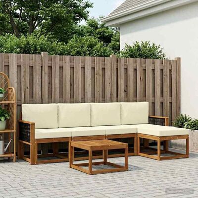 SORRUDER Vidaxl Outdoor-sofagarnitur 6 Pcs Natur Und Creme Polyester SORRUDER Vidaxl Outdoor-sofagarnitur 6 Pcs Natur Und Creme Polyester
