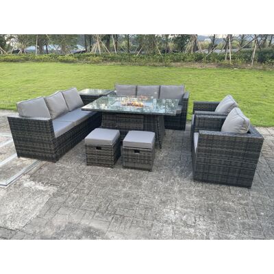 Fimous Outdoorrattan 10-Sitzer Gas-Feuerstelle Lounge-Set Fimous Outdoorrattan 10-Sitzer Gas-Feuerstelle Lounge-Set