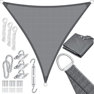 Sonnensegel Sonnenschutz Windschutz Hdpe Gewebe Wasserabweisend & Windabweisend 5-fach Quer Vernäht Robust & Stabil Schattenspender Dreieck / Grau / 5x7x7m - Kesser Sonnensegel Sonnenschutz Windschutz Hdpe Gewebe Wasserabweisend & Windabweisend 5-fach Quer Vernäht Robust & Stabil Schattenspender Dreieck / Grau / 5x7x7m - Kesser