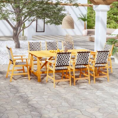 vidaXL - 9-teiliges Akazien-Set - Garten Esstisch-Set vidaXL - 9-teiliges Akazien-Set - Garten Esstisch-Set