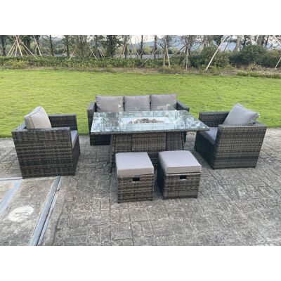 Fimous 7-Sitzer Gas-Feuerstelle - Gartenmöbel-Set Fimous 7-Sitzer Gas-Feuerstelle - Gartenmöbel-Set