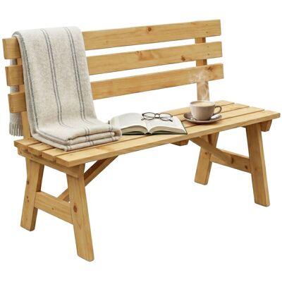Relaxdays Gartenbank, 2-sitzer, Terrasse, Balkon, Mit Rückenlehne, Tannenholz, Hbt: 80 X 116 X 56 Cm, Sitzbank, Natur Relaxdays Gartenbank, 2-sitzer, Terrasse, Balkon, Mit Rückenlehne, Tannenholz, Hbt: 80 X 116 X 56 Cm, Sitzbank, Natur