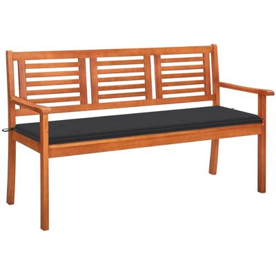 Vidaxl 3-seater Garden Bench With Cushion 150 Cm Solid Eucalyptus Wood Vidaxl 3-seater Garden Bench With Cushion 150 Cm Solid Eucalyptus Wood
