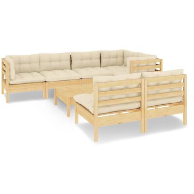 Maisonchic Kiefern-Gartenmöbel-Set - 8 Teile mit Kissen - Gartenmöbel Maisonchic Kiefern-Gartenmöbel-Set - 8 Teile mit Kissen - Gartenmöbel