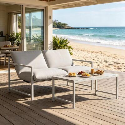 KELLANY Elegantes Outdoor-chat-set,stilvolles Patio-gesprächsset,2-sitzer-outdoor-sofa Und Couchtisch(nur Mit 1pcs Couchtisch,1pcs Sofa Stuhl) KELLANY Elegantes Outdoor-chat-set,stilvolles Patio-gesprächsset,2-sitzer-outdoor-sofa Und Couchtisch(nur Mit 1pcs Couchtisch,1pcs Sofa Stuhl)
