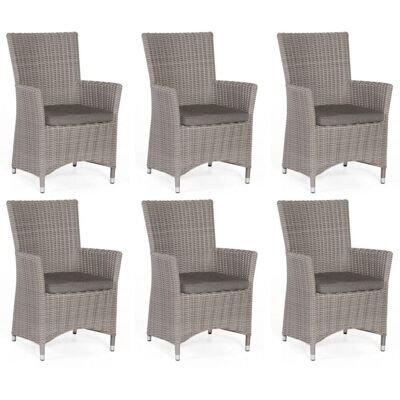 Sonnenpartner - 6x Garten-sessel Ikarus Aluminium/polyrattan Stone-grey Gartenstuhl Sonnenpartner - 6x Garten-sessel Ikarus Aluminium/polyrattan Stone-grey Gartenstuhl